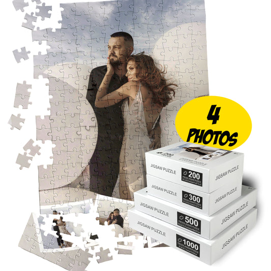 Family Images Custom Puzzles, Photo Collage Puzzle 200 300 500 1000 Pieces - Custamazegifts.com