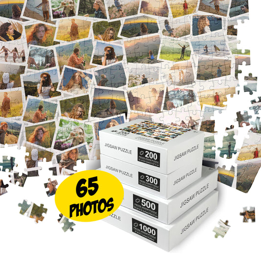 Custom Photo Jigsaw Collage Made With 65 Pictures - Custamazegifts.com