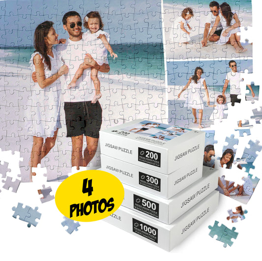 Сustomized Puzzle Collage of Four Photos, Personalized Gift - Custamazegifts.com