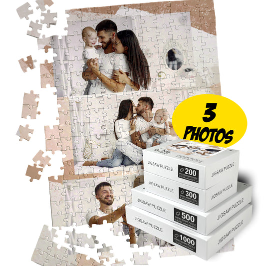 Personalized Collage Puzzle 200 300 500 1000 Piece, Anniversary Gift for Him Her - Custamazegifts.com