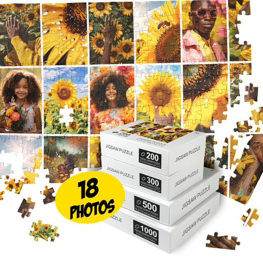 Jigsaw Puzzles Collage, Add 18 Photos, Personalized Picture Puzzle - Custamazegifts.com