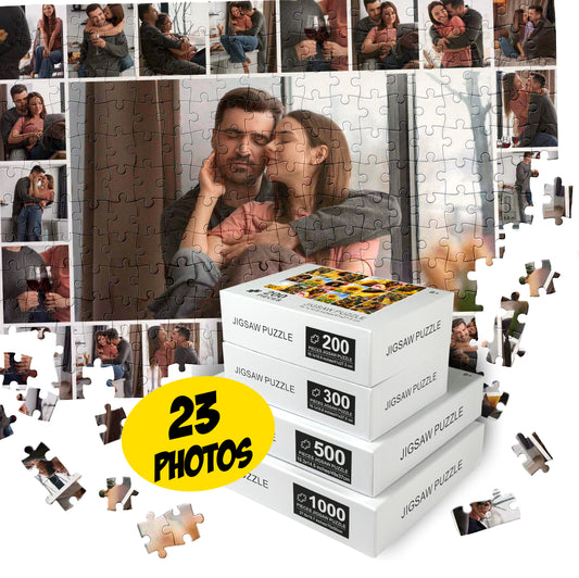 Personalized Collage, Add 23 Photos, Custom Jigsaw Puzzle - Custamazegifts.com