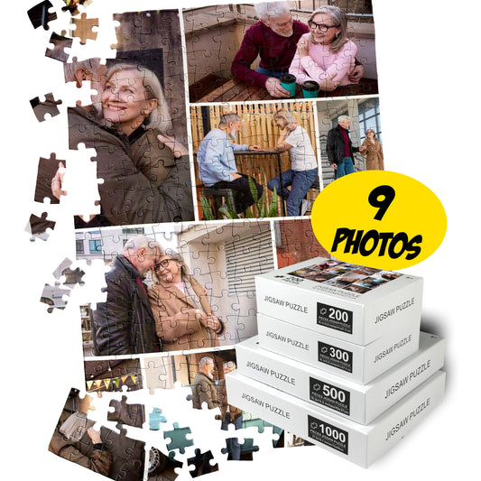 Jigsaw Collage from 9 Photos, Personalized Gift Picture Puzzle - Custamazegifts.com