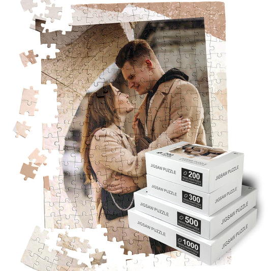 Personalized Couple Photo Puzzle, Custom Photo Gift for Couples - Custamazegifts.com