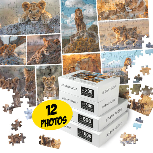 Personalized Photo Collage Puzzle, Add 12 pictures, Sentimental Gift - Custamazegifts.com