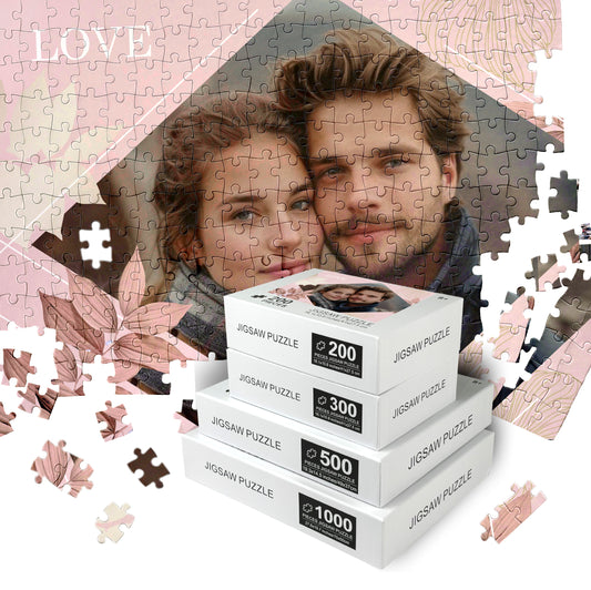 Personalized Puzzle 200 300 500 1000 Piece, Couple Wedding Anniversary Gift - Custamazegifts.com