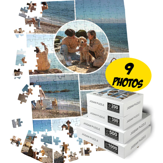 Collage Jigsaw from Photos, Add 9 Pictures Personalized Collage - Custamazegifts.com