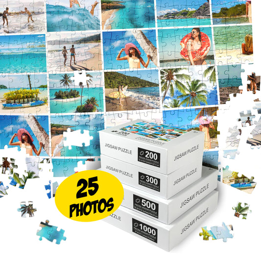 Photo Collage Puzzle, Add 25 Photos, Personalized Memorial Gift - Custamazegifts.com