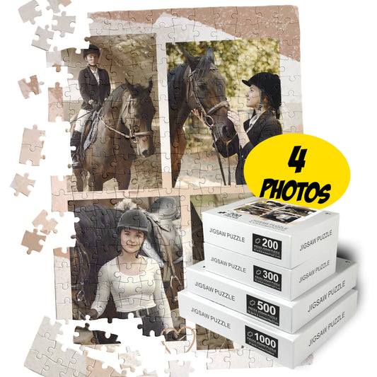 Four Photo Collage Puzzle for Adults, Gift for Friends Family Parents - Custamazegifts.com