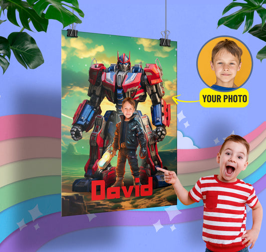Personalized Poster Transformers, Portrait from Photo Bumble Bee Autobot - Custamazegifts.com