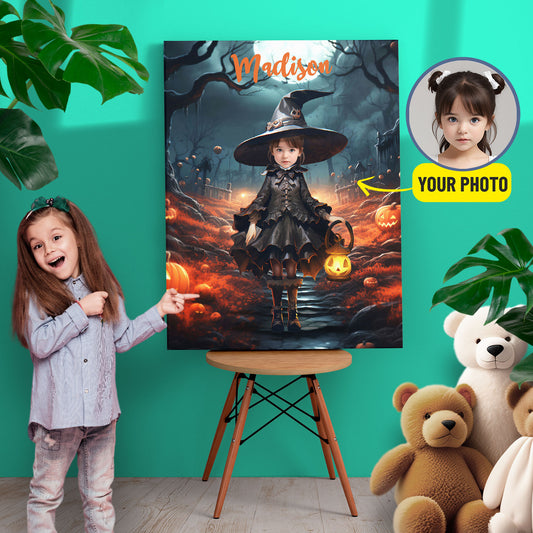 Custom Canvas Wall Art Witch Wednesday Personalized Halloween Party Gift - Custamazegifts.com