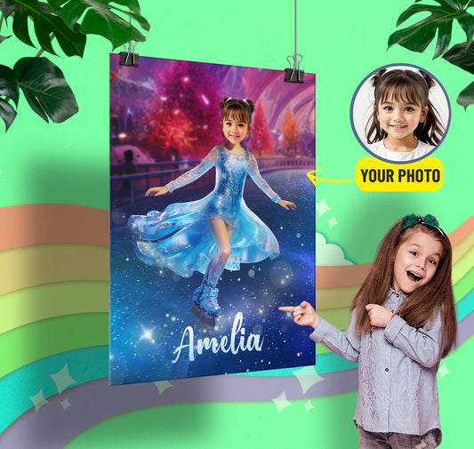 Figure Skating Gift Custom Photo Poster, Ice Skating Team Gifts - Custamazegifts.com