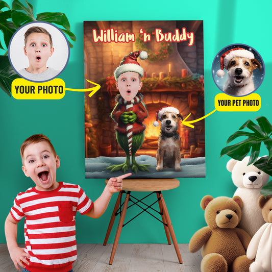Personalized Canvas Grinch Xmas, Print Customizable Christmas Decoration - Custamazegifts.com