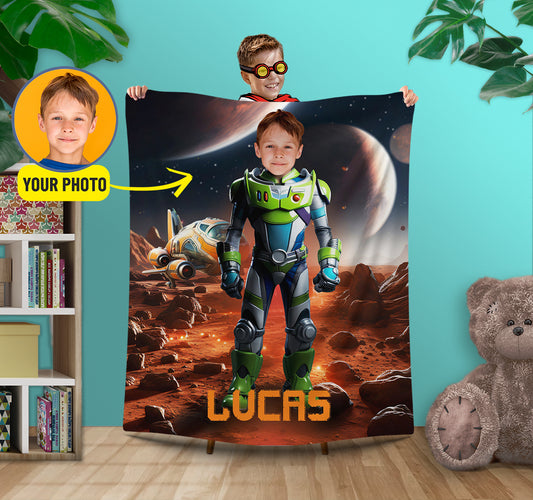 Boys Photo Blanket Buzz Lightyear, Bed Room Kidsroom Blanket - Custamazegifts.com