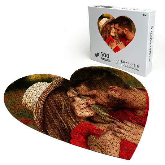 Valentines Day Gift Heart Shaped Puzzle from Photo 500 Piece