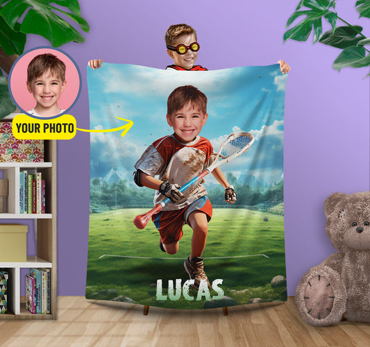 Lacrosse Fan Personalized Boys Blanket, Custom Sports Team Gifts - Custamazegifts.com