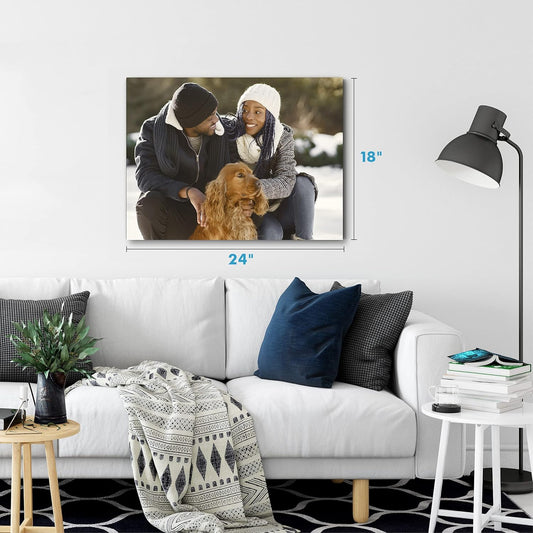 Big Family Portrait Canvas Photo Print 24 x 18, Custom Wall Art from Picture - Custamazegifts.com