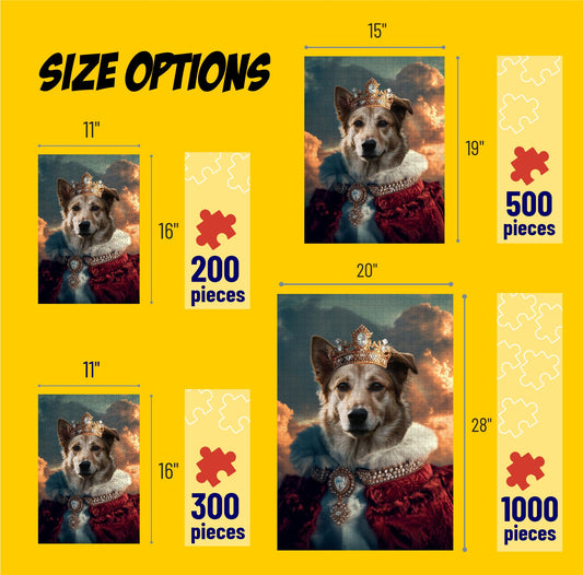 King Dog Portrait Custom Puzzle from Photo, Personalized Gift for Pet Owners PC21
