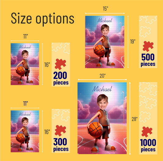 Basketball Photo Face Puzzles for Boys - Custamazegifts.com