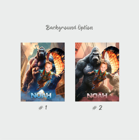 Custom Canvas Photo Printing, King Kong Kids Portrait From Photo - Custamazegifts.com