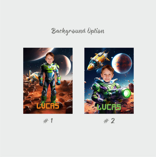 Custom Canvas Print Buzz Lightyear Boys Portrait From Photo - Custamazegifts.com