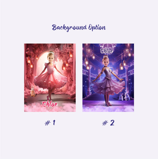 Photo Blanket Ballerina Girl Kids Custom Face Name Gifts, Ballet Picnic Blanket for Her - Custamazegifts.com