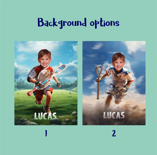 Personalized Lacrosse Boy Photo Poster, Sports Fan Digital Prints - Custamazegifts.com