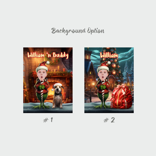 Personalized Canvas Grinch Xmas, Print Customizable Christmas Decoration - Custamazegifts.com