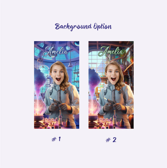 Custom Scientist Girl Towel, Personalized Towels with Magic Print - Custamazegifts.com