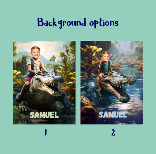 Custom Prints Kids Poster Digital Photo Crocodile Lover Boys Gift - Custamazegifts.com