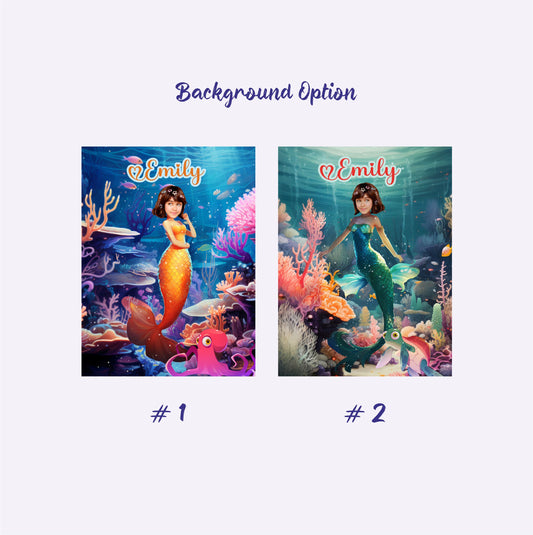 Personalized Mermaid Gift for Girl Her, Face Photo Birthday Party Favors - Custamazegifts.com
