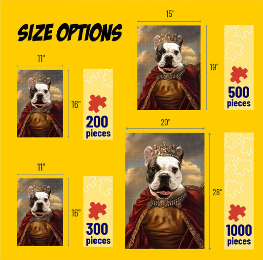 Royal Pet Portrait Custom Photo Puzzle, King Dog Personalized Puzzle PC20