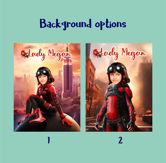 Picture Poster Miraculous Ladybug, Custom Kid Portrait Marinette - Custamazegifts.com