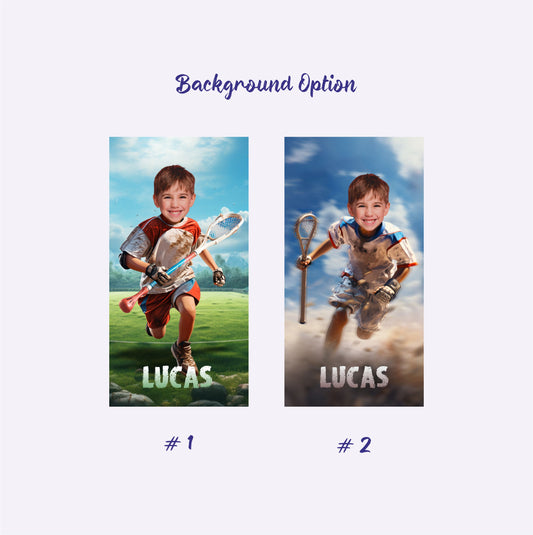 Kids Custom Lacrosse Boy Towel from Photo, Gift for Sports Fans - Custamazegifts.com