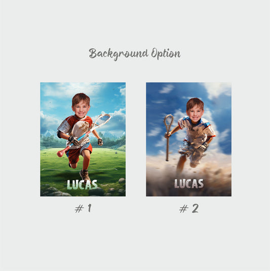 Lacrosse Custom Photo Canvas for Boy, Kids Room Decor for Sports Fan - Custamazegifts.com