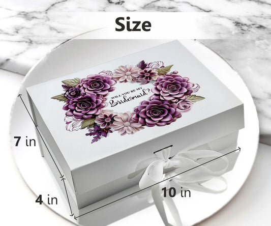 Bridesmaid Proposal Gift Box with Ribbon, Bachelorette Gifts - Custamazegifts.com