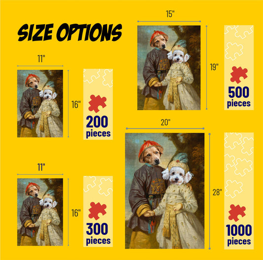 Custom Photo Puzzle Pet Portrait of Two Pets, Dog Owner Gift PC14