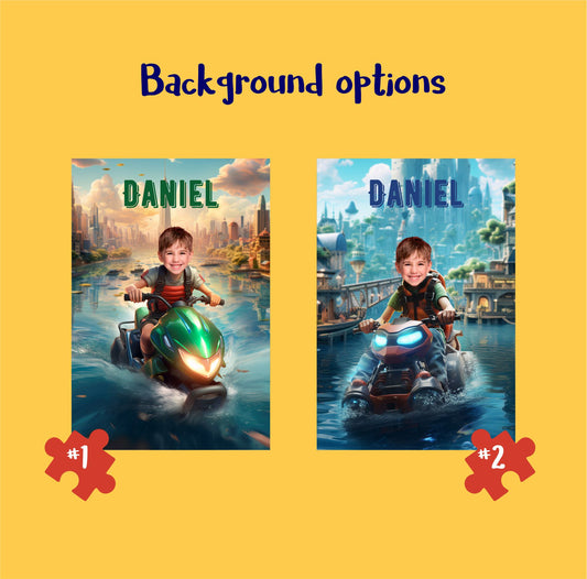 Personalized Gift Puzzle for Jet Ski Fan, Add any face Puzzle - Custamazegifts.com