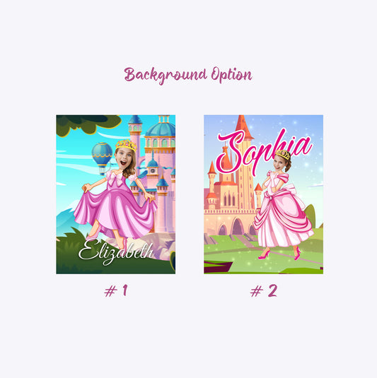 Little Princess Digital Portrait, Custom Photo Canvas Girl Gift - Custamazegifts.com