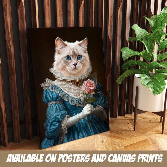 Custom Royal Cat Portrait Wall Art Printable Poster or Canvas