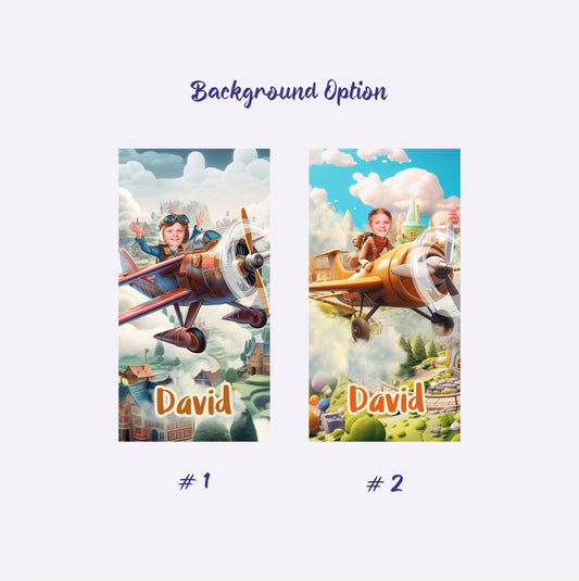 Pilot Boy Kids Photo Personalized Towel, Boys Kids Youth Toddler Beach Accessories - Custamazegifts.com