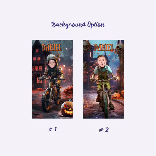 Halloween Zombie Personalized Photo Pool Towel, Spooky Monster Face Gift - Custamazegifts.com