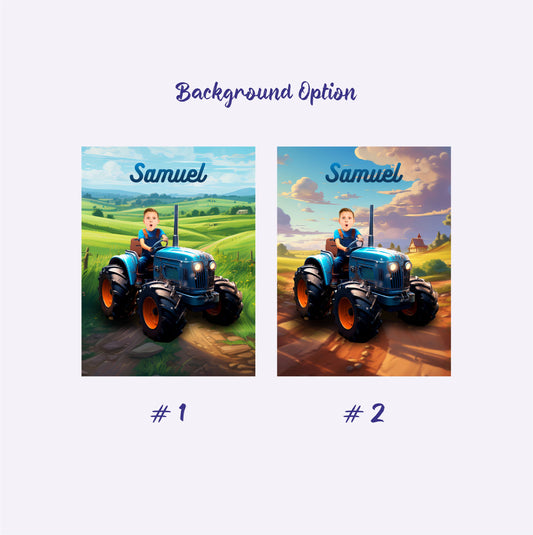 Custom Little Farmer Kids Name Blanket, Boy on Tractor Gift - Custamazegifts.com