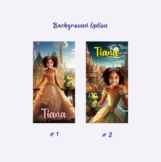 Kids Photo Gift Tiana Princess, Personalized Girls Towels - Custamazegifts.com