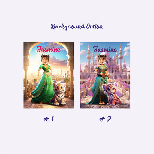 Princess Jasmine Custom Face Blanket, Aladdin Gift for Girl - Custamazegifts.com