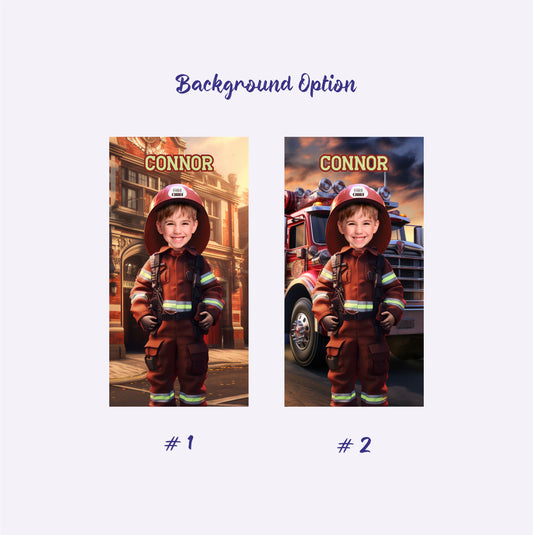 Firefighter Boys Face Bath Towels, Custom Pool Party Favors - Custamazegifts.com