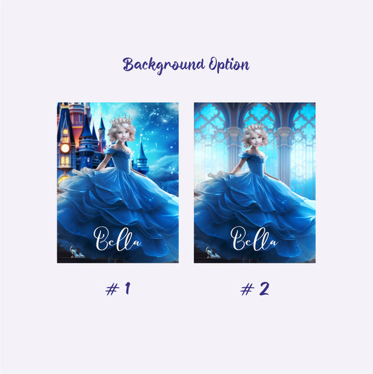 Cinderella Princess Photo Blanket for Girls, Personalized Name Cinderella Gift - Custamazegifts.com