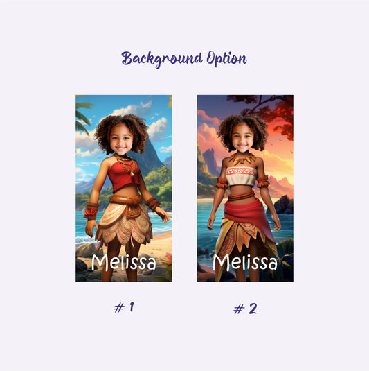 Customize Girl Moana Princess Beach Towel, Princess Inspired Pool Girls' Gift - Custamazegifts.com