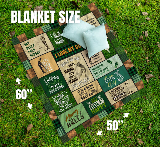 Golf Throw Blanket, Golf Gifts for Men, Retirement Gift - Custamazegifts.com