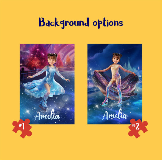 Custom Kids Portrait Puzzle From Photo, Figure Skating Lover Gifts - Custamazegifts.com